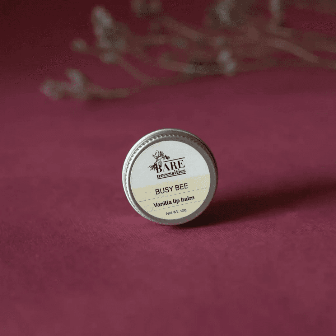 BARE NECESSITIES Busy Bee Lip Balm | Natural Lip Balm |  Vanilla Aroma | Long-Lasting Moisturisation | Cute Tin Box | Zero-Waste Hero