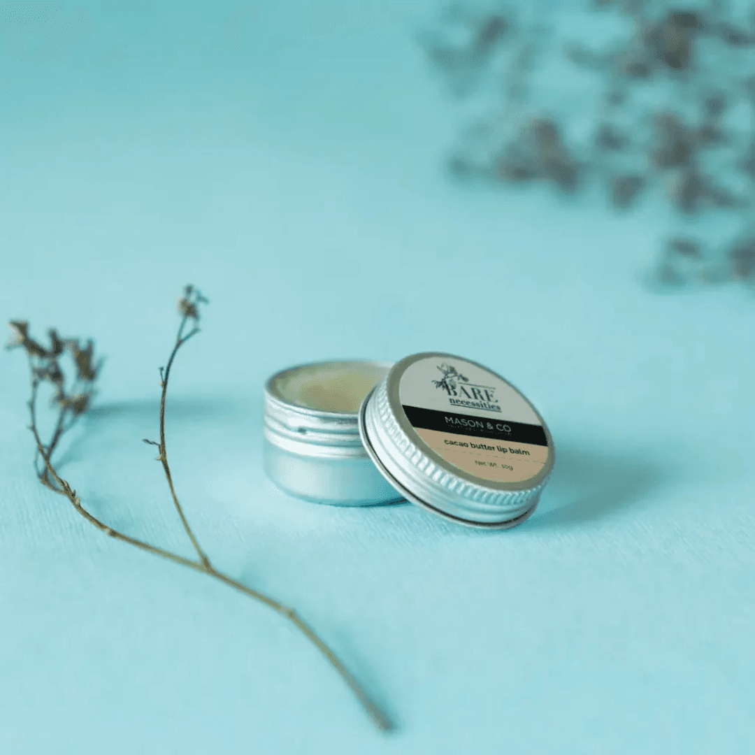 BARE NECESSITIES Mason & Co Lip Balm | Cacao-Butter Lip Balm | Colloborated with Mason & Co |Infused with Chocolate Oil | Zero-Waste Hero