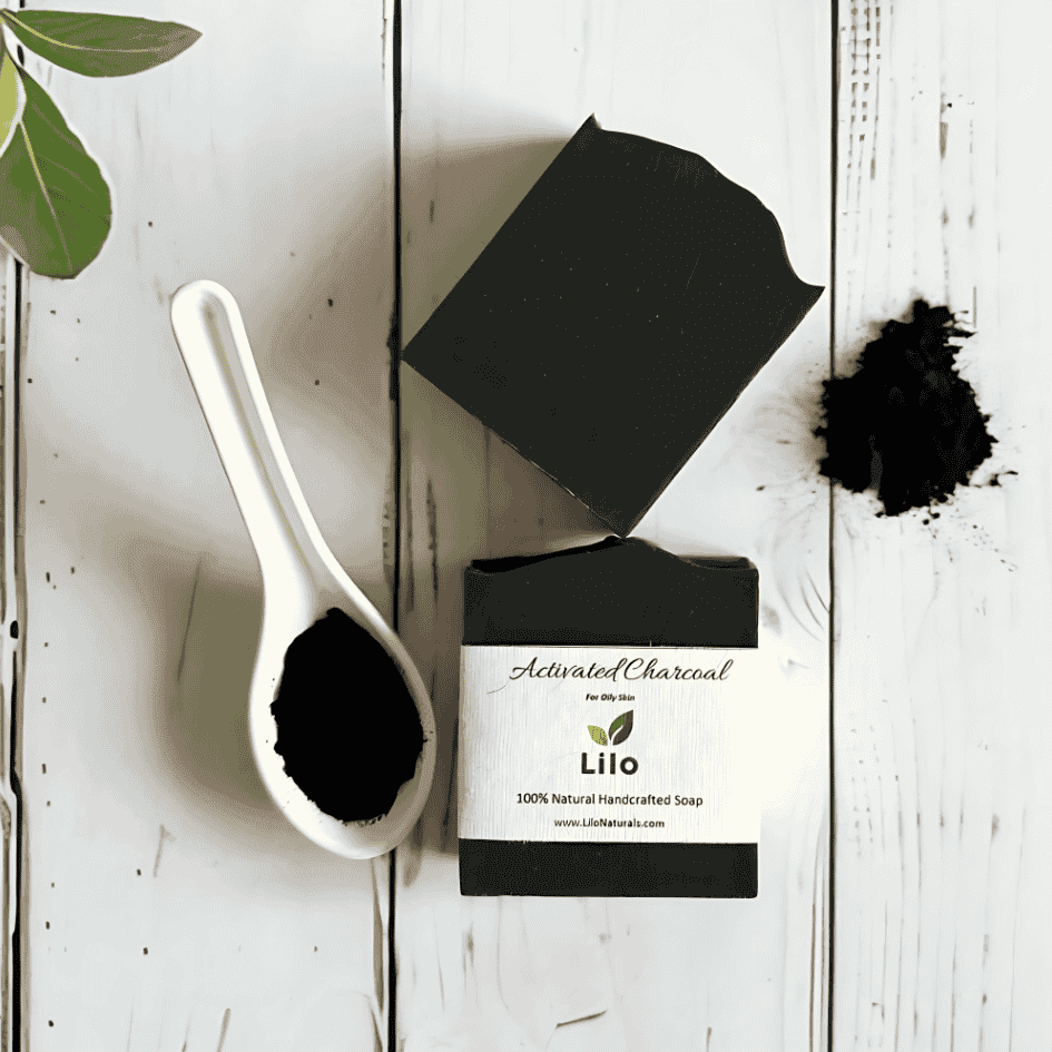 Lilo Naturals Activated Charcoal Soap | Cold Processed Activated Charcoal Soap | Enriched with Tea Tree Oil | Deep Cleanser | For Oily to Normal Skin