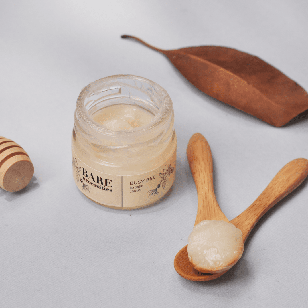 BARE NECESSITIES Busy Bee Lip Balm | Natural Lip Balm |  Vanilla Aroma | Long-Lasting Moisturisation | Comes in Jar | Zero-Waste Hero