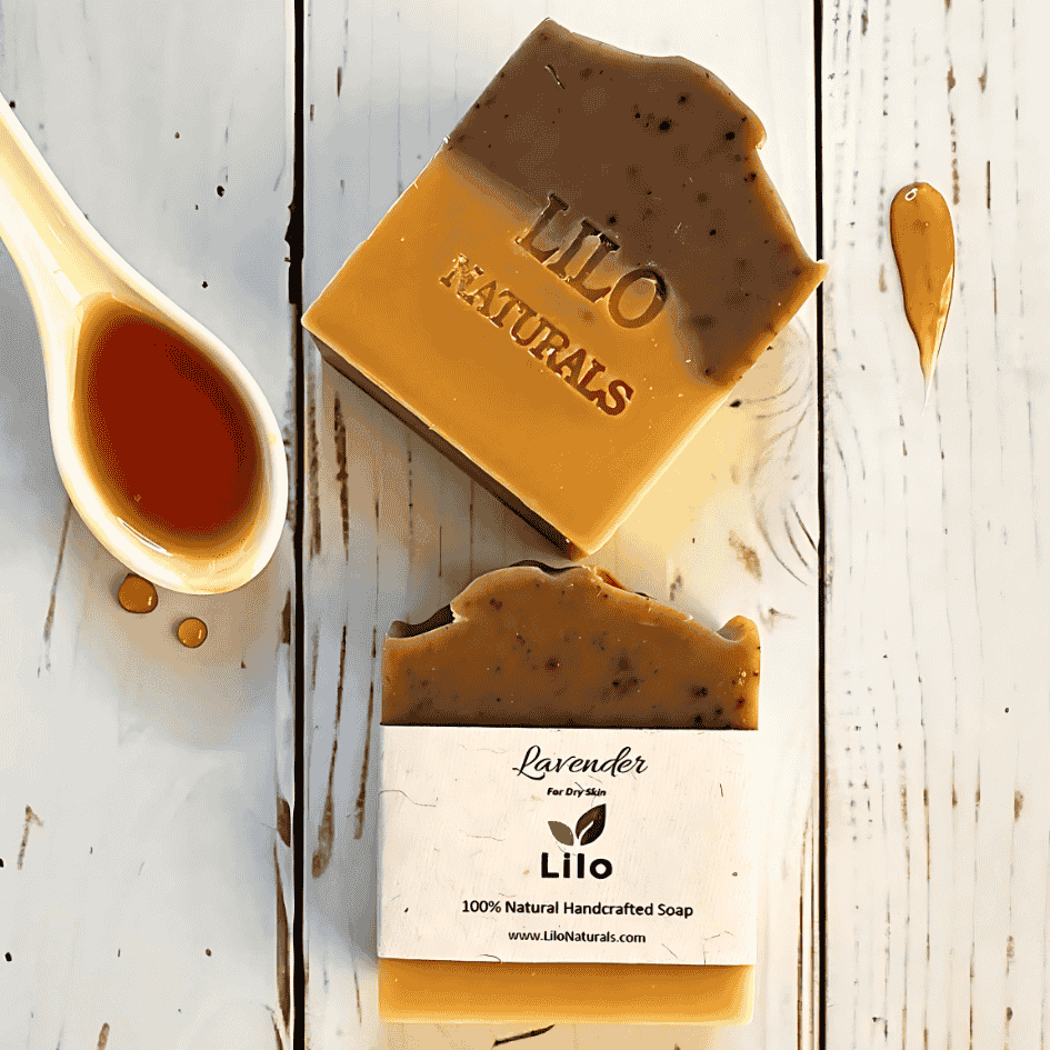 Lilo Naturals Lavender Soap | Relaxing Cold-Process Soap | Mango Seed Butter, Honey, Cocoa Butter, Kaolin Clay | For Normal to Dry Skin