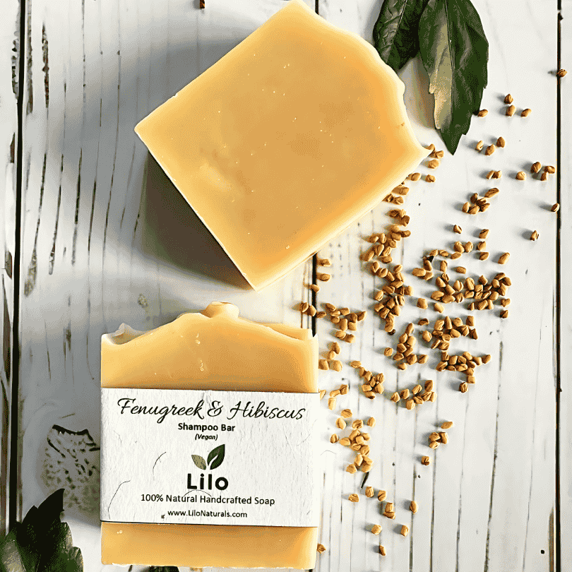 Lilo Naturals Fenugreek Soap | No SLS | No Paraben | Shampoo Bar | Formulated with Hibiscus & Fenugreek | For Dry, Dull and Damaged Hair | Can be used as a Bathing Bar too