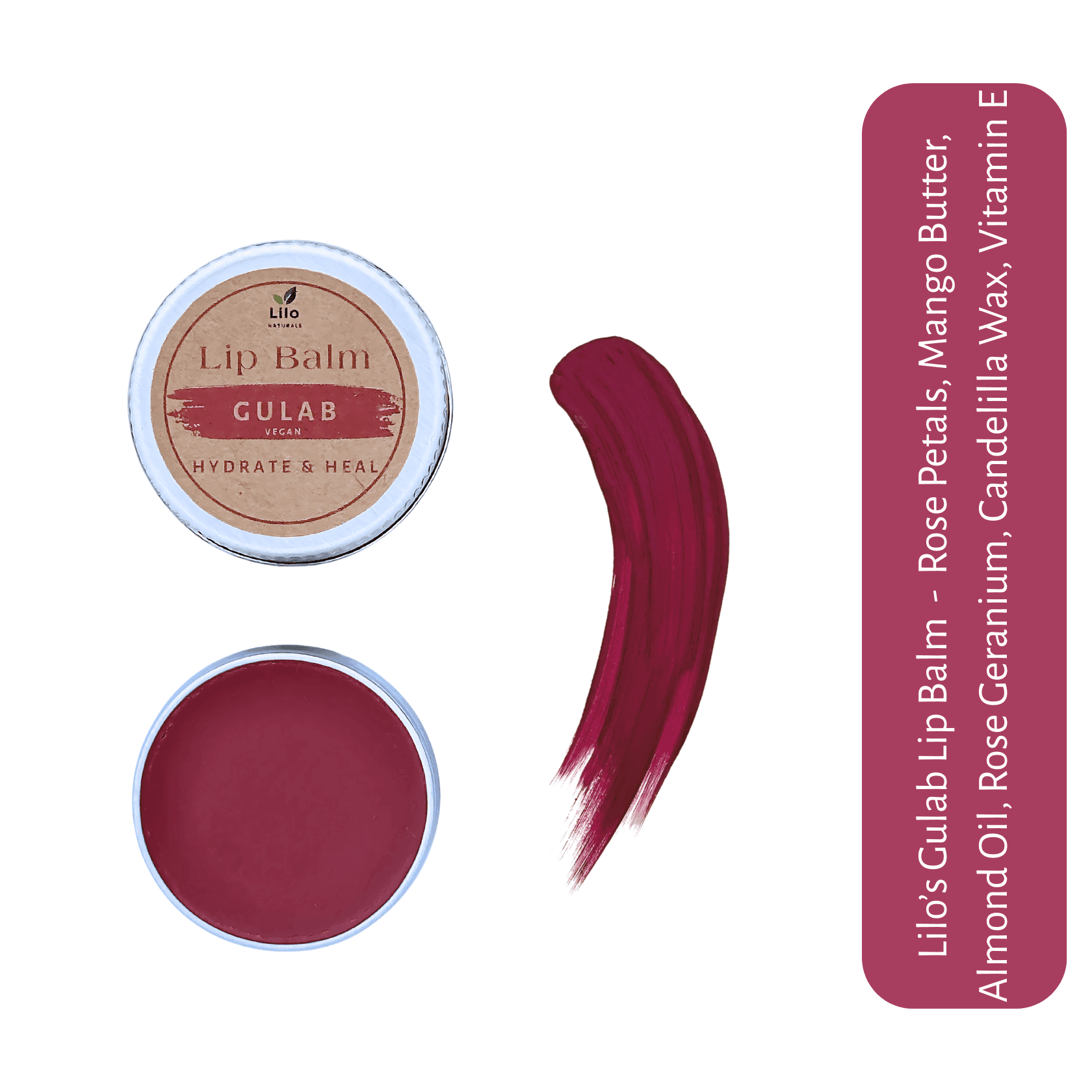 Lilo Naturals Gulab Lip Balm 