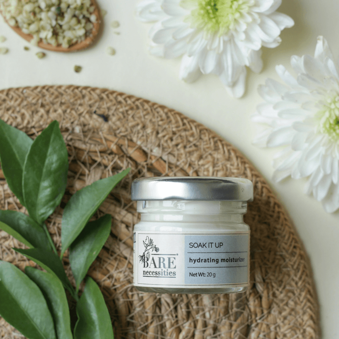 BARE NECESSITIES Soak It Up | 100% Plant-based Moisturiser | Vitamin-Rich | Suitable for All Weather | Suitable for Sensitive & Mature Skin | Non-Comedogenic | Anti-inflammatory | Trial Jar