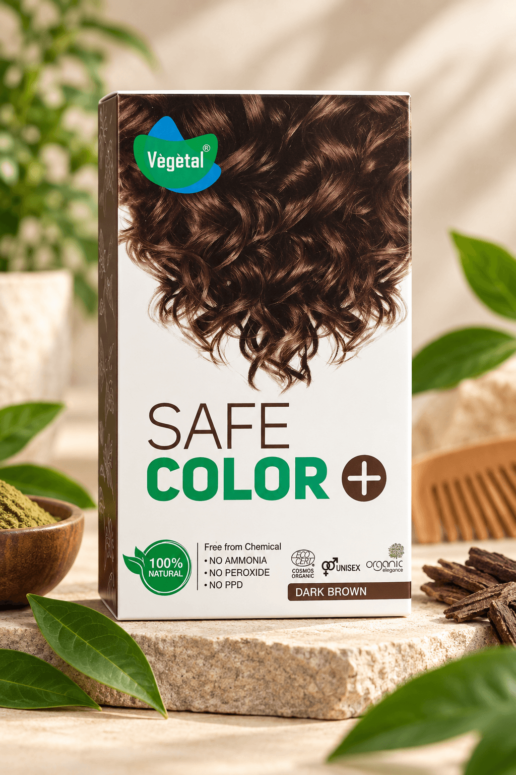 Vegetal Vegetal Safe Colour Dark Brown | Safe Color + |Dark Brown | Free From Chemical | No Ammonia | No Peroxide | No PPD
